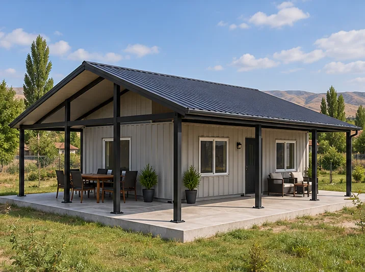 Tamamlanmış çatı ve veranda