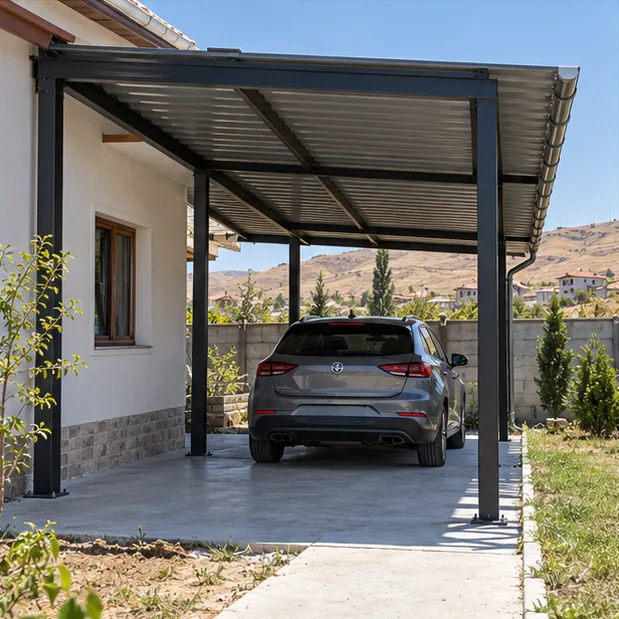 Çelik kolonlu araç sundurması